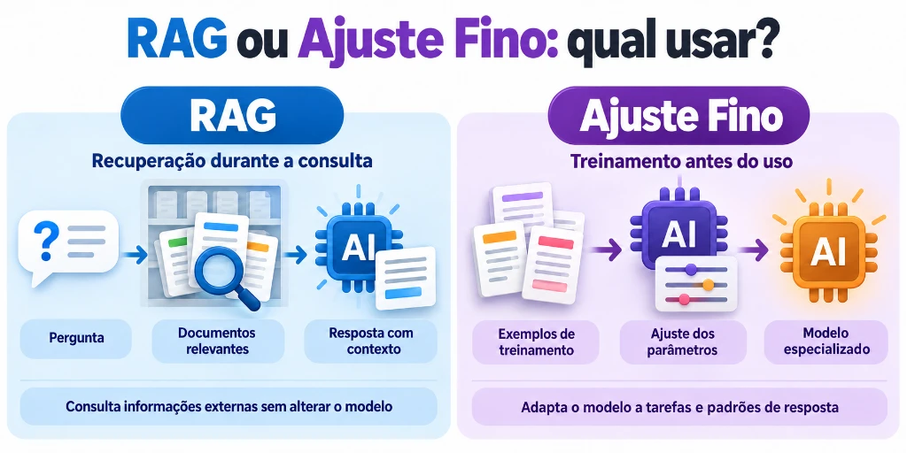 RAG ou Ajuste Fino: Qual usar na sua aplicação de IA?